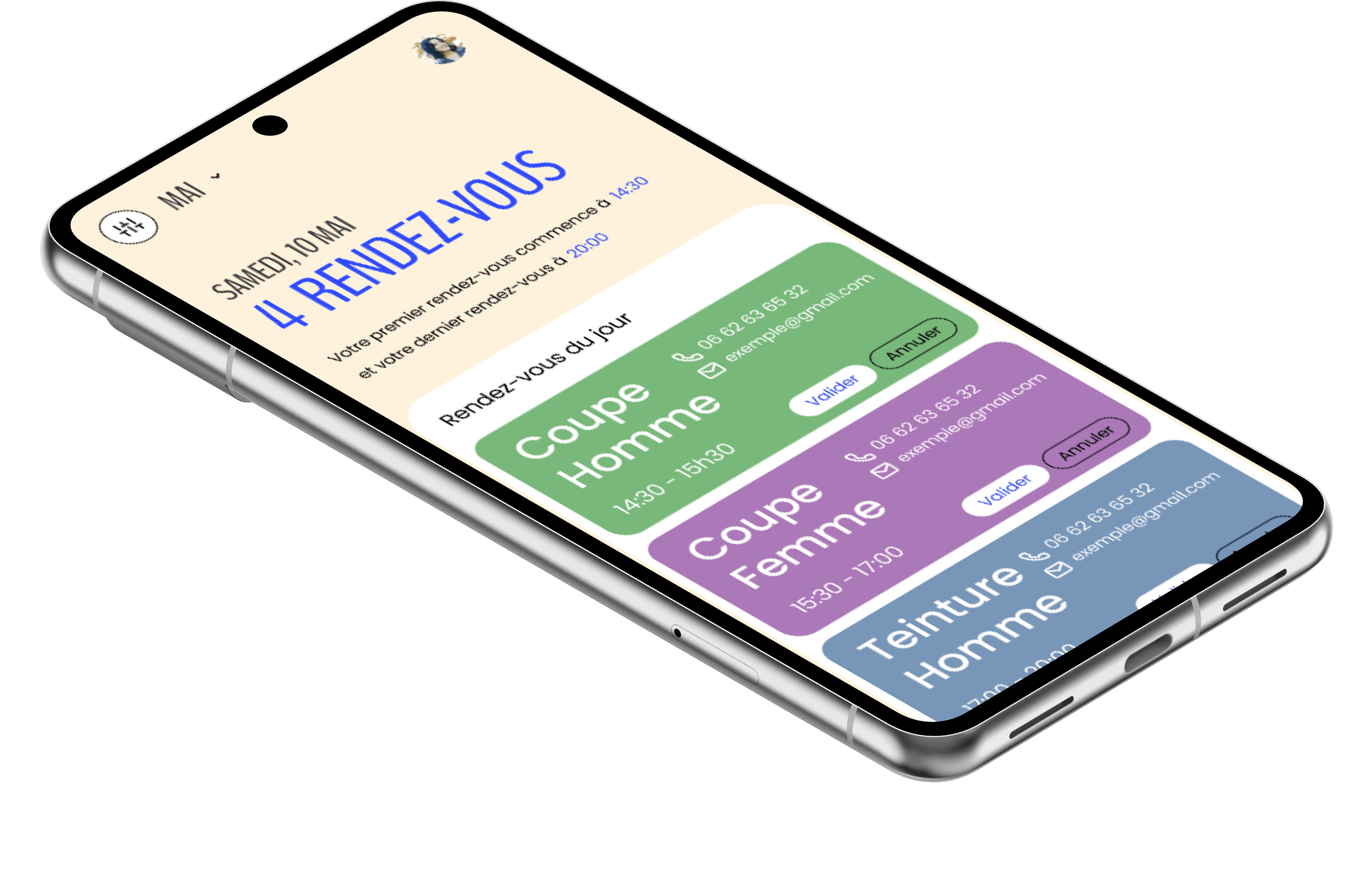 Application Qrenoo - Agenda